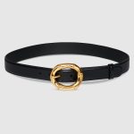 Belt with round bamboo buckle